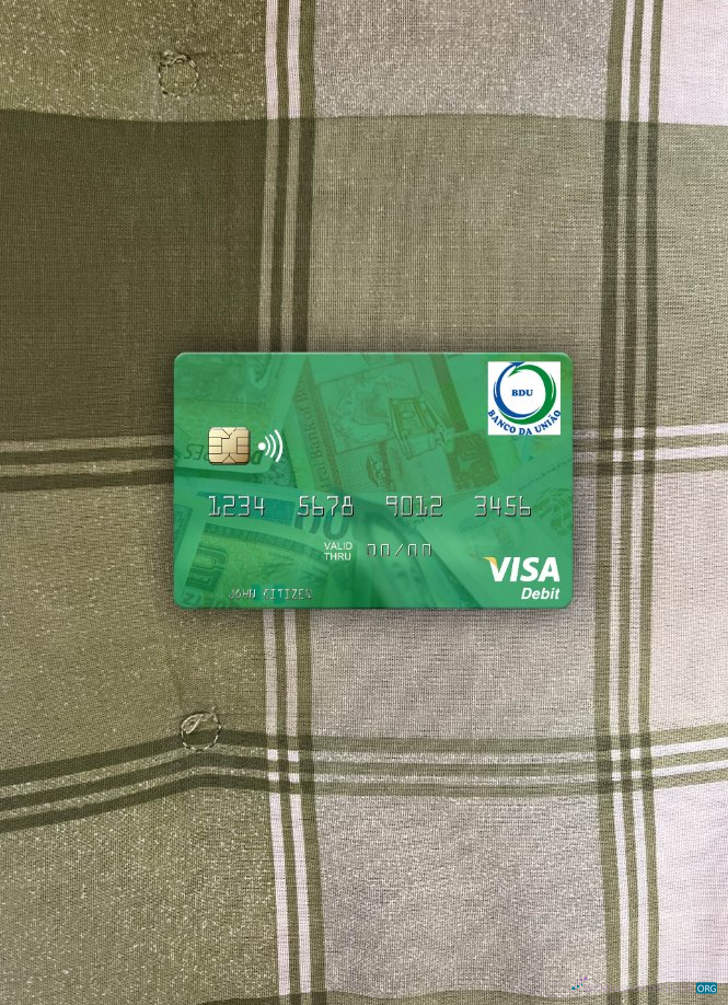 Download Guinea Bissau Banco Da Uniao visa debit card photolook front Photoshop template